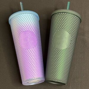Starbucks Studded Cold Cups - Iridescent Lavender & Muted Green